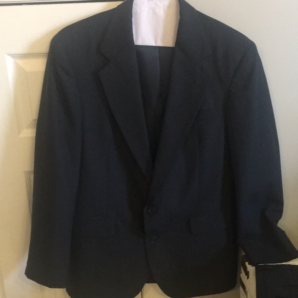 Haggar dark blue, pin strip suit.